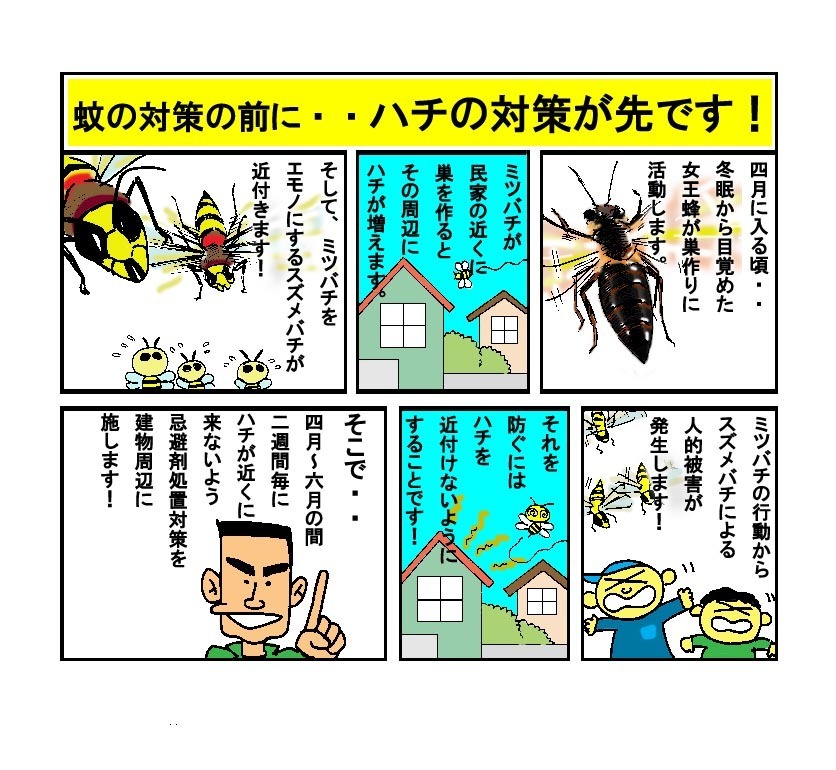 ハチ対策マンガ